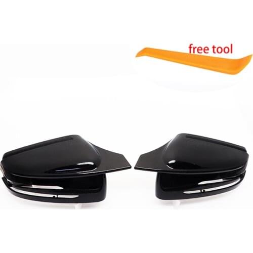For Mercedes Benz A B C E S CLA GLA GLK Class W176 W246 W204 W212 W221 C177 X204 X156 Brght Black Car Rearview Mirror Cover