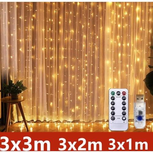3M USB LED Fairy String Lights Curtain Garlands Christmas Decorations for Home Wedding Room Decor New Year Gifts Remote Control