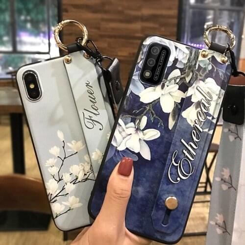 Dirt-resistant Phone Holder Phone Case For Itel A26/A37 Wrist Strap Wristband Flower For Girls