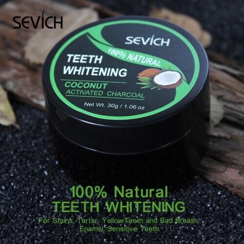 Sevich Tooth Coconut Powder Nature teeth whitening Dental Oral Care 30g Charcoal Teeth Whitening Powder Organic Activated Bamboo