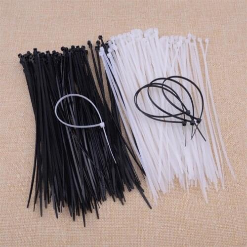 LETAOSK New 100pcs 3 x 200mm Durable Nylon Plastic Cable Ties Zip Fasten Wire Wrap Strap Fastener Hook Loop
