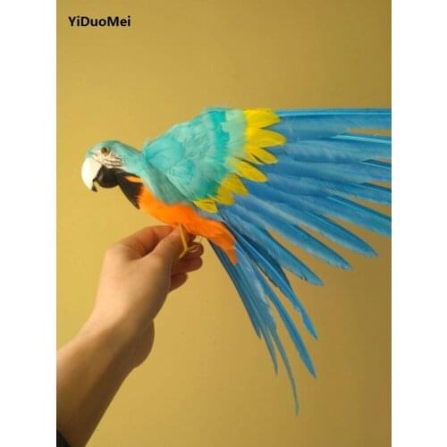 Small cute simulation blue&orange parrot model polyethylene & furs parrot doll gift about 30x45cm 0770