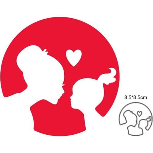 Mother Baby Love Frame Metal Cutting Dies For Stamps Scrapbooking Stencils DIY Paper Album Cards Decor Embossing 2021 New