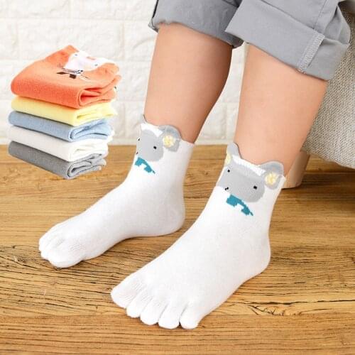 Baby Socks Cotton Kids Fashion Children Boys Girls Five Fingers Socks Cartoon Toe Socks Healthy Socks Cheap Stuff Tube Socks
