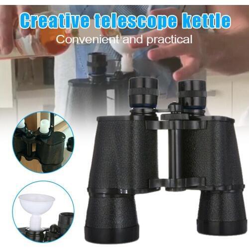 NEW Binocular Shape Water Bottle Drink Flask Two Sided Holds Secret Liquor Gag