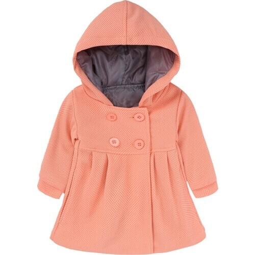 New Fashion Autumn Winter Girl Coats Long Sleeve Baby Girl Jackets Double Row Button Kid Coats Cotton CS003-1