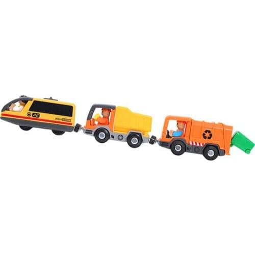Novel Magnetic Electric Locomotive Toy City Construction Vehicle Toy Children Educational Toy Garbage Transport Vehicle Toy Gift