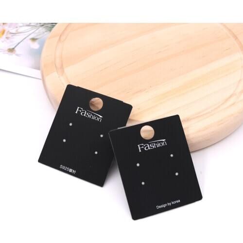 Plastic Earrings Holder 100PCS 4.2*5cm Black Fashion Special Paper Jewelry Accessory Display Ornament Earing Packing Tag