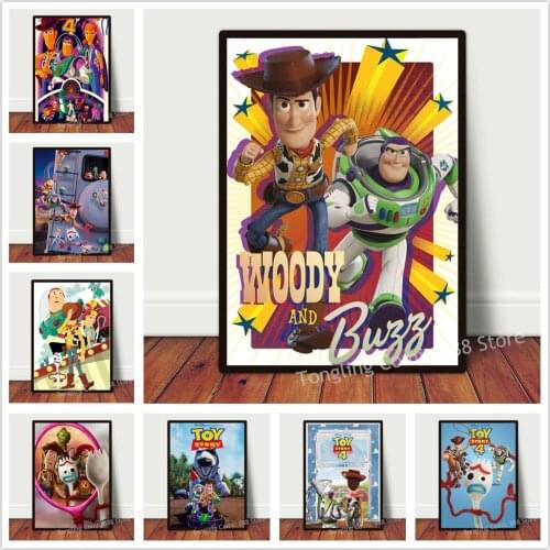 Disney Toy Story Movie Cartoon Poster Anime Canvas Wall Art Painting Nordic Living Room Bedroom Study Childrens Room Decoration
