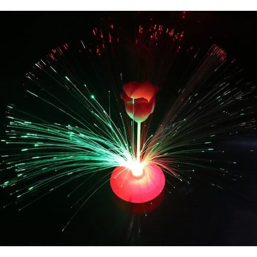 Rose Optical Fiber Colorful Color Changing Flashing Stars Lights Night Bar Club Mini Childrens Toys Room Party Decoration