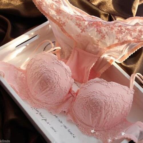 Sexy Women Embroidery Lace Floral Lingerie Underwear Push-Up Bra Set Panty