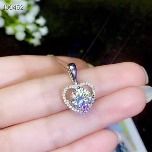 Heart style pouring shiny moissanite necklace women silver necklace jewelry 925 sterling silver birthday gift New year memento