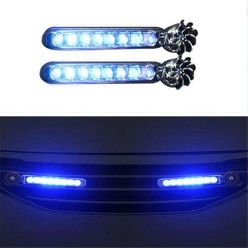 2019 2Pcs Wind Power No Need External Power Supply Car Daytime Running Lights 8 LED DRL Daylight Headlight Lamp