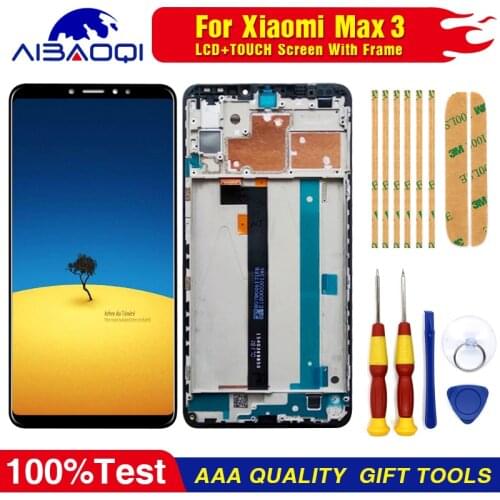 AiBaoQi For 6.9'' Xiaomi Mi Max 3 LCD&Touch screen Digitizer with frame assembly lcd screen display replacment tools
