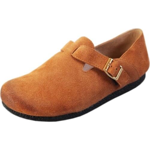 YourSeason Ladies 2021 Spring Autumn Buckle Strap Flats Genuine Leather Women Round Toe Shallow Concise Shoes Handmade