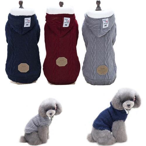 Winter Dog Clothes Cosy Warm Pet Dog Jacket Coat Fashion Multicolor Cotton Knit Puppy Sweater Jacket Lovely Chihuahua Clothes