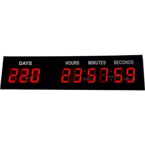 1.8" 9 Digits LED Days Countdown Clock With Days Hours Minutes Seconds With Remote And Buttons