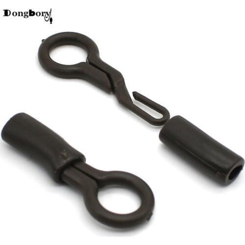 100pcs Back Lead Clips With Tube Green Plastic Rubber Carp Rigs Backlead Clip Quick Change Carp Fishing Accessories Tackle