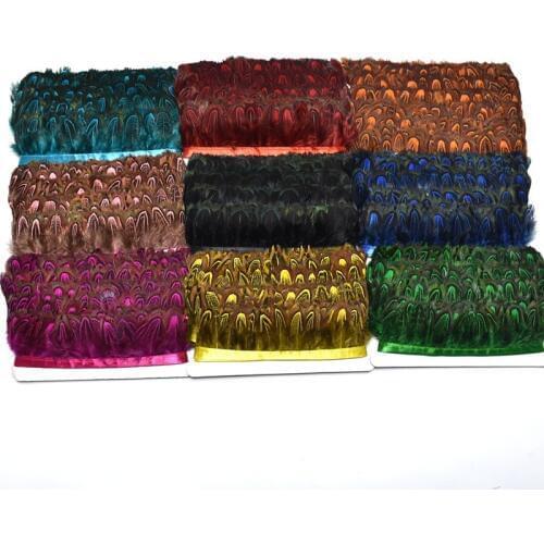 2Meters/lot natural color Pheasant feather trim Fringe 5-6CM dyeing feather crafts DIY wedding clothing dress plumas accessories