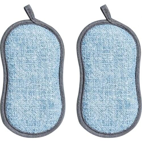 2Pcs Sponge Eraser Long Lasting Thick Double Sided Non-Scratch Scouring Sponge for Kitchen Bathroom Cleaning Tools Dish Towels