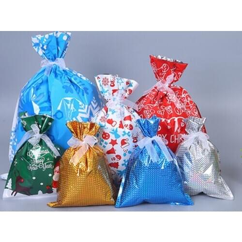 3pcs Merry Christmas Gift Bags 2020 New Year Gift Packing Bags Santa Claus Candy Bag Presents for Home Christmas Decoration