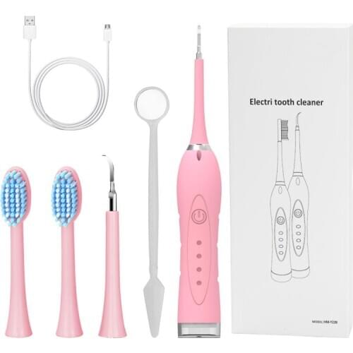 5pcs Electric Sonic Ultrasonic Dental Scaler USB Charge Teeth Scraper Tooth Calculus Stains Remover Whitening Instrument