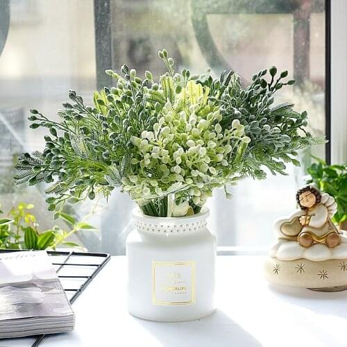 5pcs/lot Tufted Jasmine Fruit Bouquet Artificial Flowers Home Wedding Floral Arrangement Decoration diy Photography Props