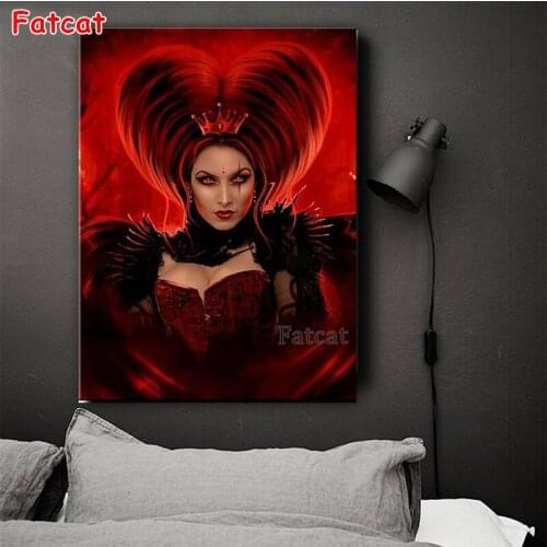 Diamond Painting Gothic Girl Rhinestones Diamond Portrait 5D Diy Full Square/Round Embroidery Beaded Darkness Woman Art PP1584
