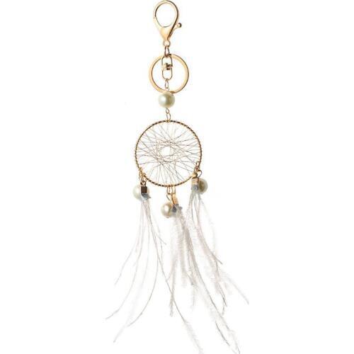 Car Keychain New Alloy Small Fresh Dream Catcher Keychain Car Keys Car Hang Girl Bag Pendant Jewelry Accessories Key Rings