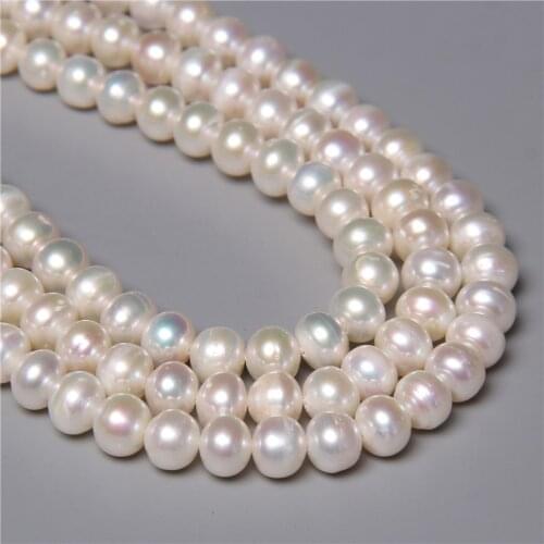 Elegant Natural White Freshwater Pearl Beads Round 7-8mm Loose Spacer Pearls Beads For Jewelry Making DIY Bracelet Accessories