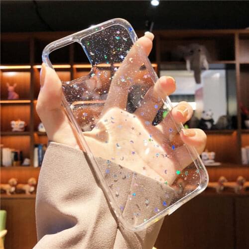 Soft Clear Glitter Star Case For Samsung Galaxy A51 A71 S8 S9 S10 Plus Cover For Samsung A50 A60 A70 S20 Ultra Note 10 20 Plus