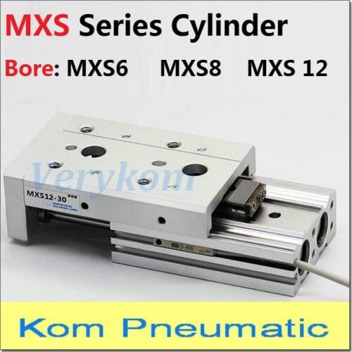 Pneumatic MXS Series Rail Slide Air Cylinder MXS6/8/12-10/20/30/40/50/75/100-A/B/AS/BS SMC Type Piston MXS12-30 MXS6-10 MXS8-40