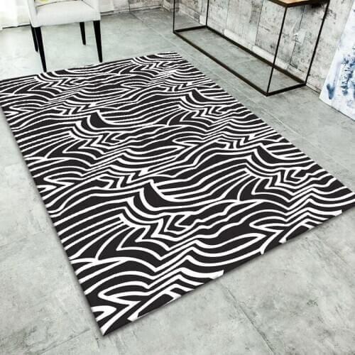 Home Anti-slip Floor Mat Rugs Modern Super Soft Crystal flannel Thicken Carpets For Living room Rectangle Fashion pattern carpet