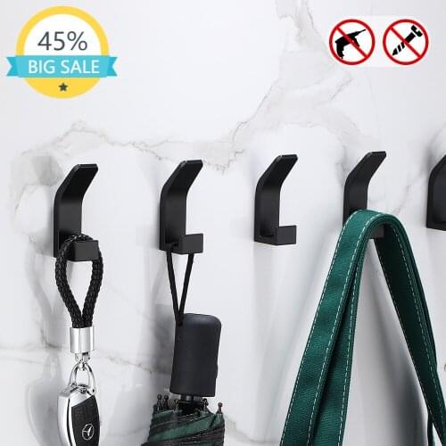 Double Hook Coat Hook Robe Towel Hooks Contemporary Style Matte Finish Wall Mounted For Livingroom Kitchen Accessories