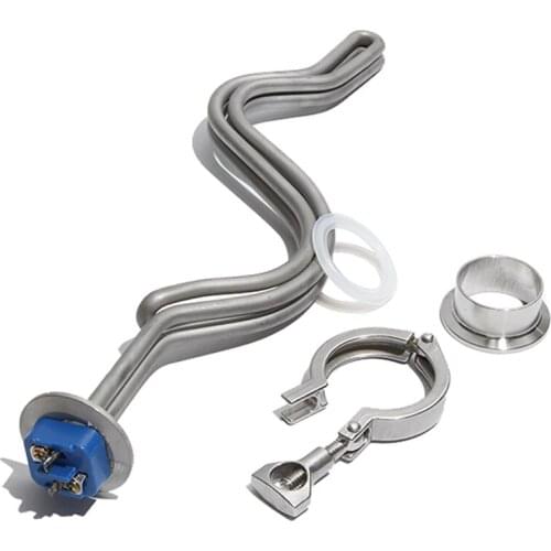 1 1/2 Inch/50.5mm Tri-clamp Electrical Heating Tube with Accessories 240V 304SS Water Heater Element for Homebrew and Distilling