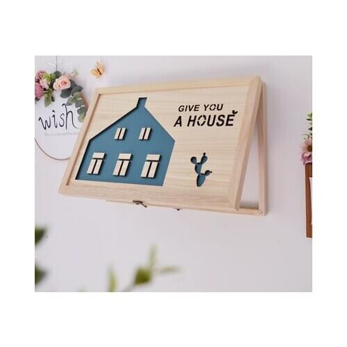 Solid Wood Meter Box Shielding Japanese Multimedia Wall Decoration Wall Decoration Creative Weak Current Hub Box Shielding