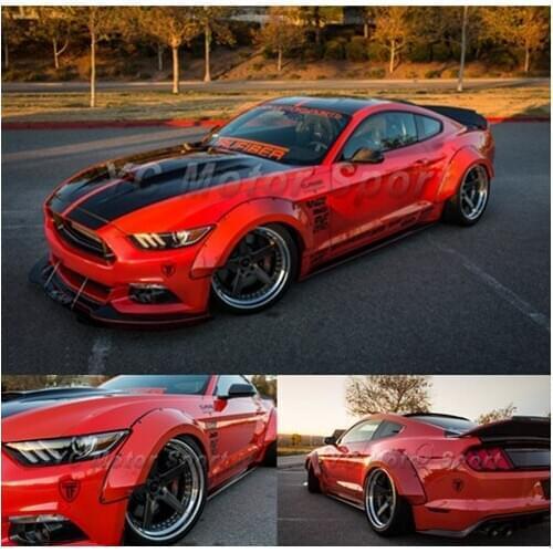 FRP Fiber Glass Bodykits 4pcs Fit For 2015-2016 Mustang Trufiber LG267-T Front Fender Flare & LG267-S Rear Fender Flares