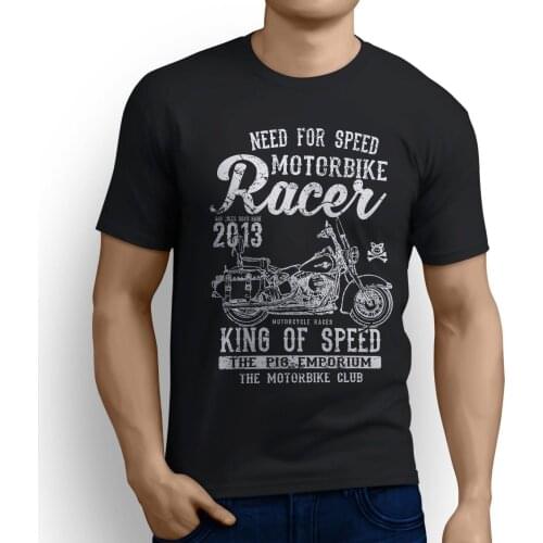 Hot New 2019 Summer Fashion King of Speed Heritage Softail Classic Inspired Motorcycle Tee Shirt