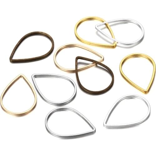 30Pcs/Lot Copper Plating 6 Colors Water Drop Ring Jump Ring For Pendant Necklace DIY Jewelry Making Accessorie Supplie Wholesale