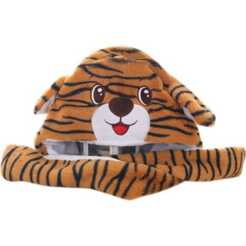 Cute Tiger Hat Fashion Funny Photo Costume Props Soft Hat Novelty Gift for Children Tiger Head Hat in Cartoon Style