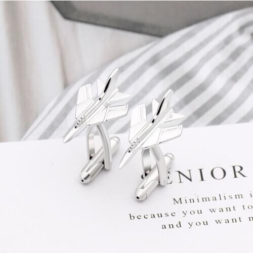 Zhijia Fashion Business Aircraft Design Alloy Cufflinks High Quality Men Clip&cufflinks Creative Accessories