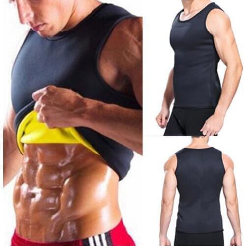 Men Neoprene Slimming Vest Hot Gym Power Belt Body Shapewear Running Tank Top Men Abdomen Shaper Shirt Fitness Sports Sweat Vest