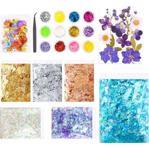 DIY Crystal Epoxy Crafts Making Kit Craft Sequins Natural Dried Flower Jewelry Making Glitter Supplies For Handmade Resin Mold