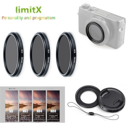 ND2 ND4 ND8 Neutral Density ND Filter & Adapter Ring lens cap keeper for Panasonic LX10 LX15 TZ200 TZ100 TZ220 ZS200 TX2 ZS100