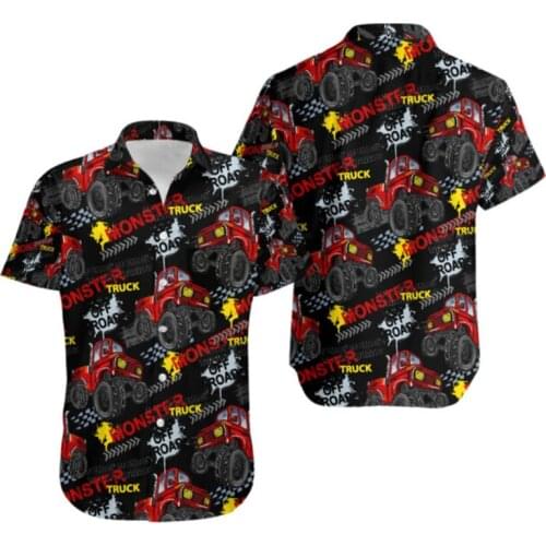 New Fashion Mens Summer Hawaiian Shirt Big Truck 3D Full Printed Shirt Unisex Harajuku Casual Hawaiian Shirt