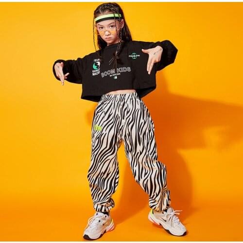 New Jazz Modern Dance Costumes For Kids Long Sleeve Tops Hiphop Pants Suit Hip Hop Clothing Performance Rave Clothes SL4713