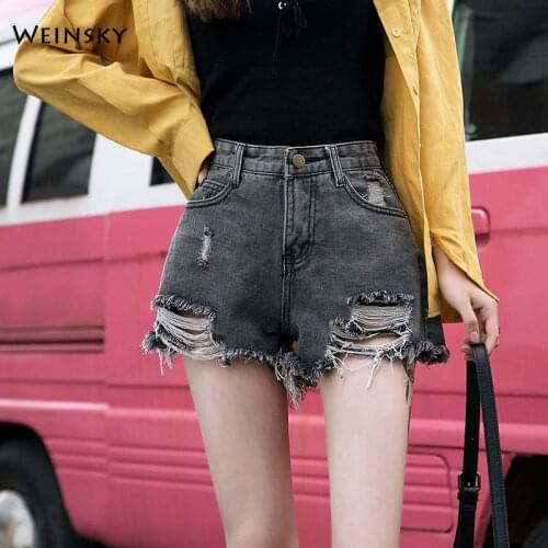 New Women Fashion Denim Shorts Plus Size Summer Casual Style Ripped Jeans