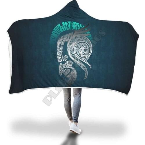 Viking Loki Hooded Blanket 3D printed Wearable Blanket Adults Kids Various Types Hooded Blanket Wearable 04