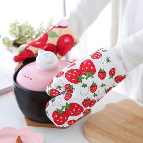 1Pc Pot Holders Machine Washable Thick Random Colors Soft Lining Oven Gloves For Home Fruit Decoration Safety Protective Gloves