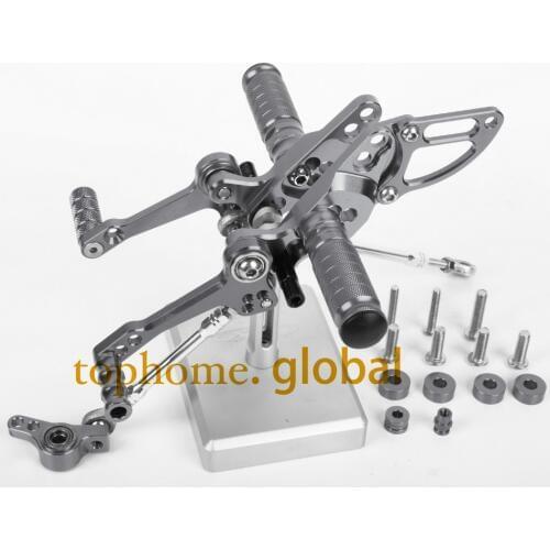 For DUCATI STREETFIGHTER 848 CNC Foot Pegs Titanium Grey Rear Set Rearset Footpeg
